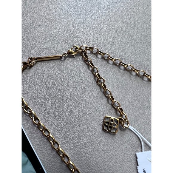 NWT Kendra Scott "McKenna" Pendant Necklace, Vintage Gold and Abalone Stone - Picture 5 of 11